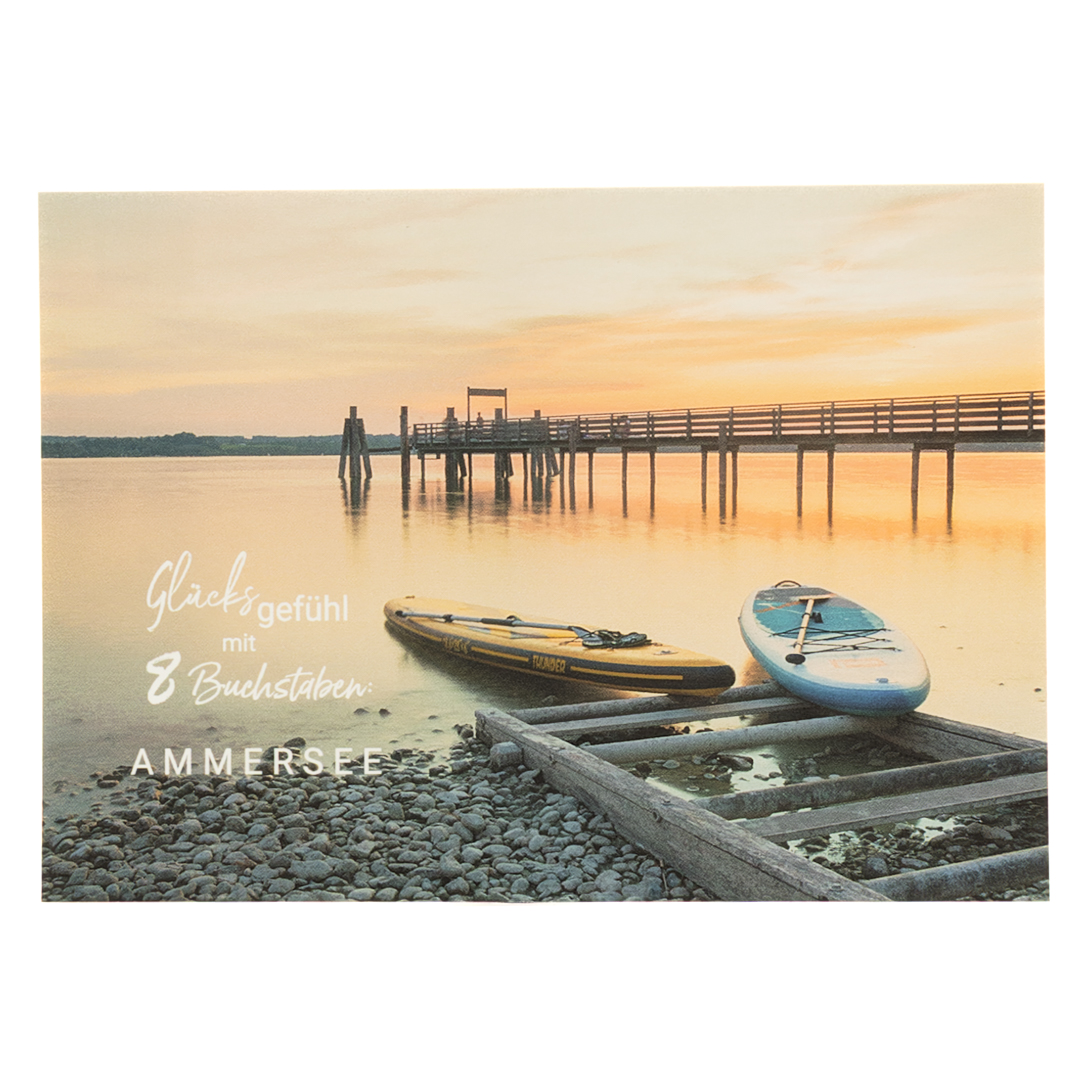 Glücksgefühl mit 8 Buchstaben: AMMERSEE - Spruchkarte