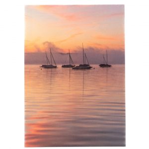 Neu: Holzboote im Morgennebel - Postkarte